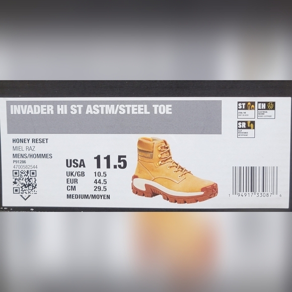 Caterpillar Men's Invader Hi Steel Toe Boots Honey Reset P91286 Size 11.5 New - Picture 8 of 12